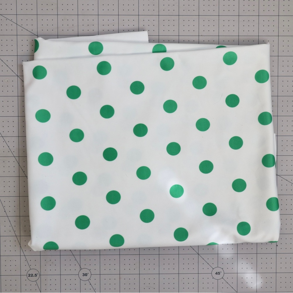 Green and white Spoonflower ‘sport lycra’ fabric, 1 yard